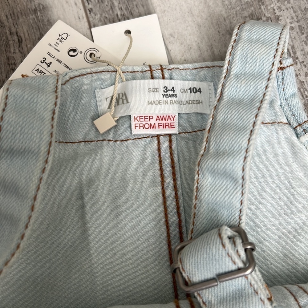 Zara Girls Frayed Overalls - Picture 7 of 9